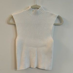 ZARA RIBBED MOCK SWEATER TANK